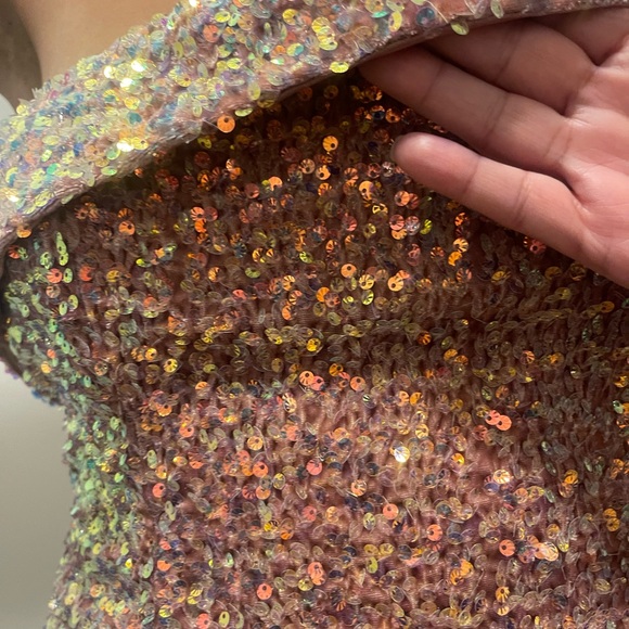 White Birch Glittering Gold Mini Dress - Picture 2 of 7